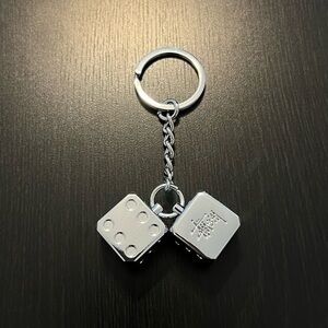 Stussy Silver Dice Keychain
